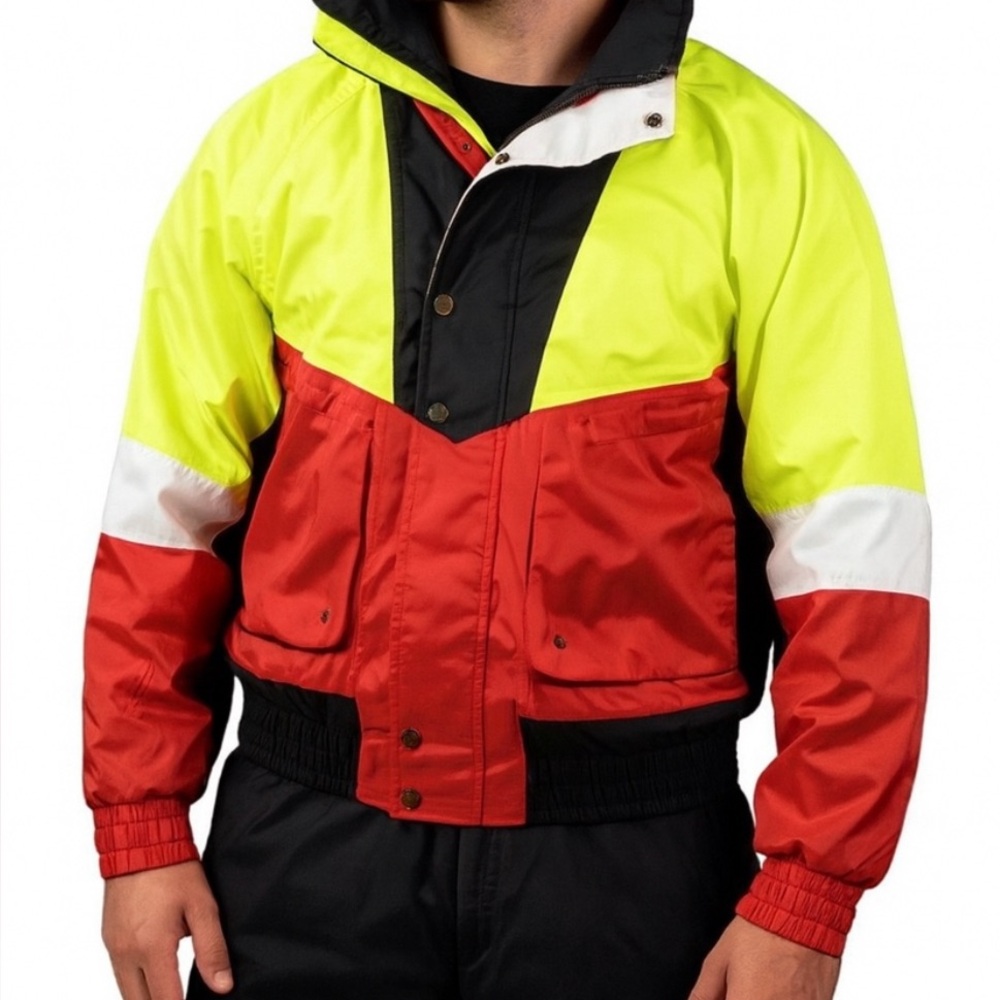 BOULDER GEAR SERA 5 Ski‎ Jacket Retro Neon Colorblock Thinsulate XL